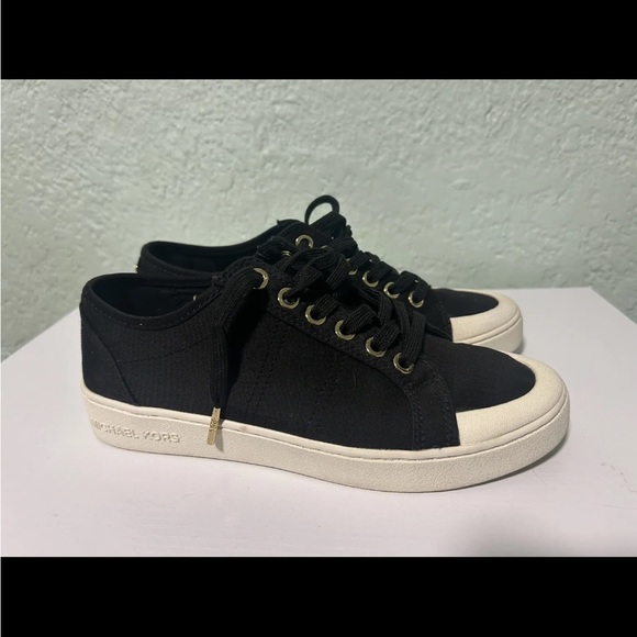 Michael Kors Harlen Twill Sneaker Black Size 6M MK sneakers women - Picture 3 of 13